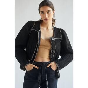 Anthropologie Quilted Puff-Sleeve Jacket - Size Large- New